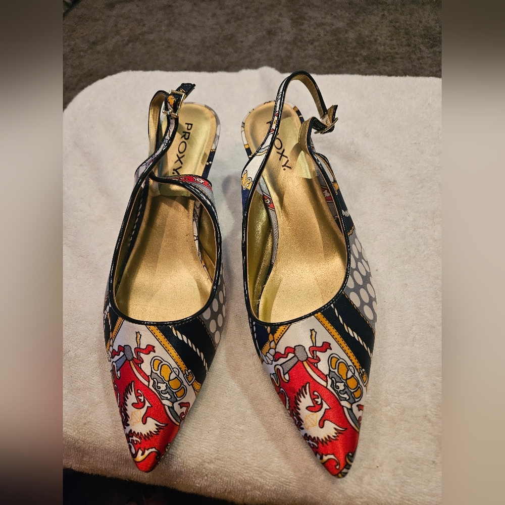 Red and Black Stiletto Heels with Snake Pattern